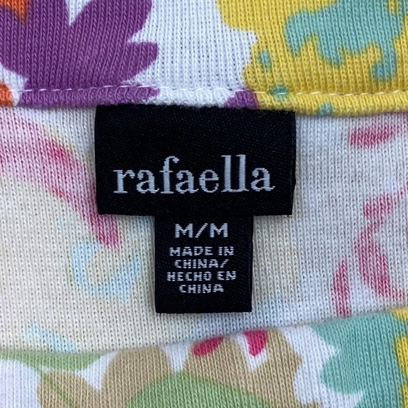 RAFAELLA Allover Multicolored Floral Print Short Sleeve T-Shirt Blouse - Picture 8 of 11